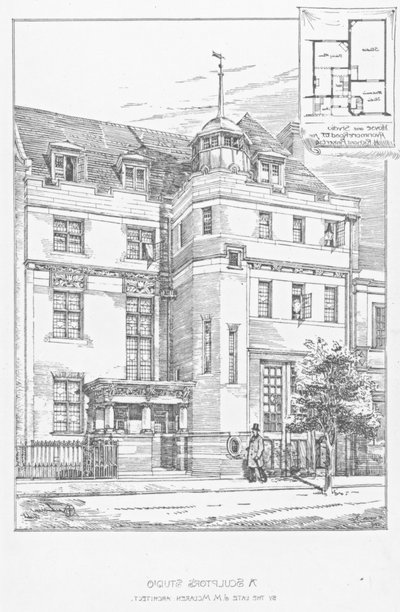 Entwurf für ein Bildhaueratelier, 1889 von English School